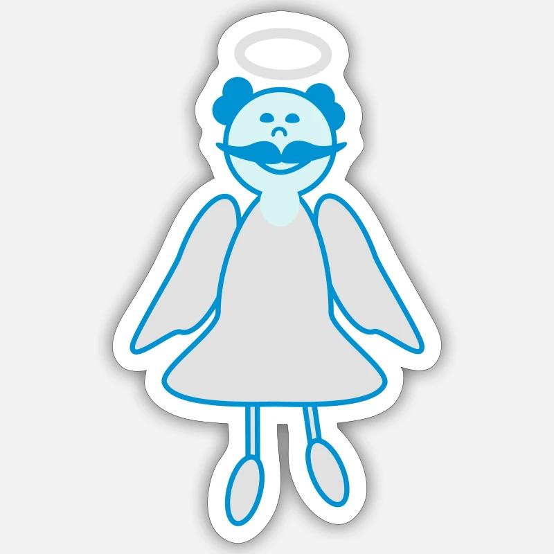Schutzengel - Sticker Größe S (10 x 10 cm) - Mattweiß
