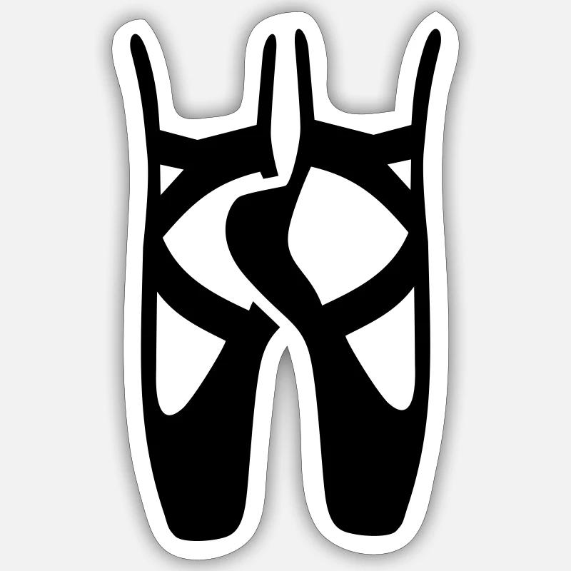 Ballet - Sticker taille S (10 x 10 cm) - blanc mat