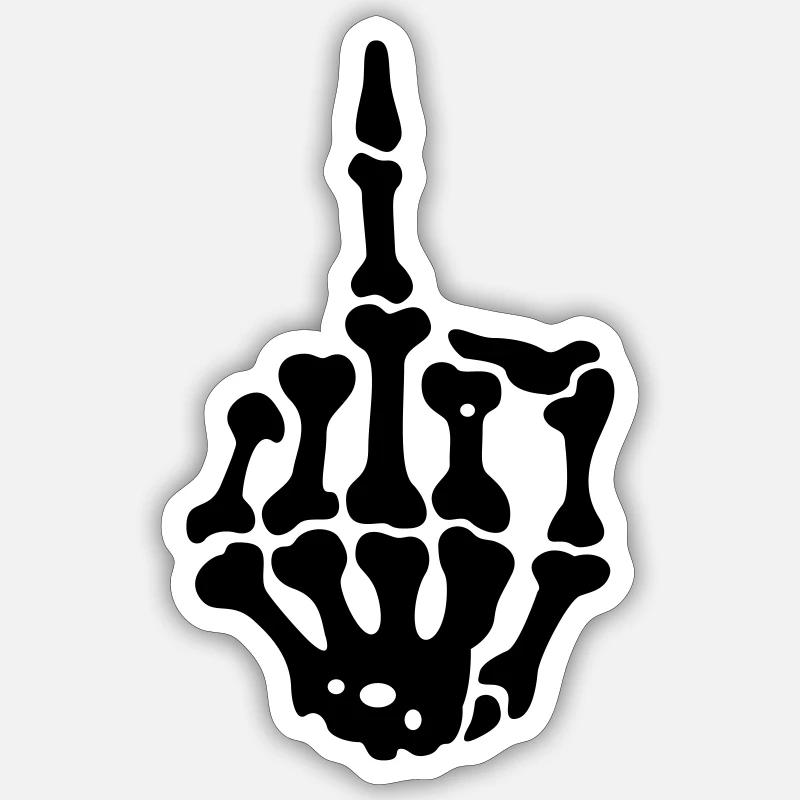 middlefinger - Sticker size S (10 x 10 cm) - white matte