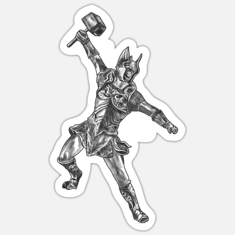 Thor - Sticker size S (10 x 10 cm) - white matte