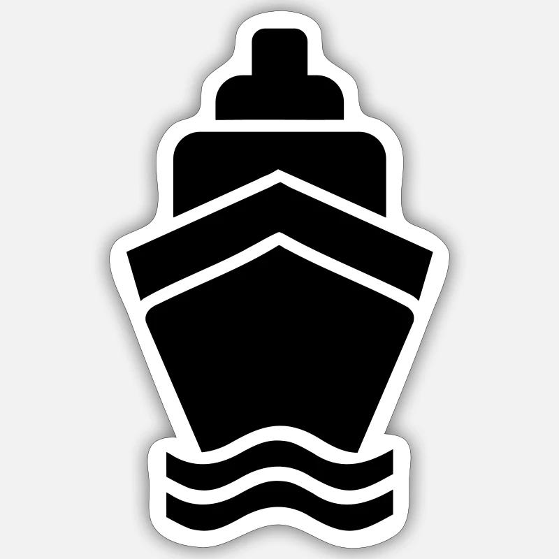 Schiff - Sticker Größe S (10 x 10 cm) - Mattweiß