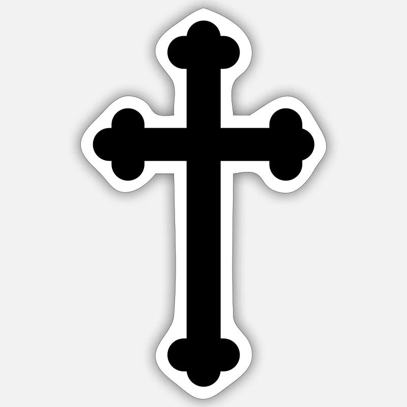 Kruis - Sticker størrelse S (10 x 10 cm) - mat hvid