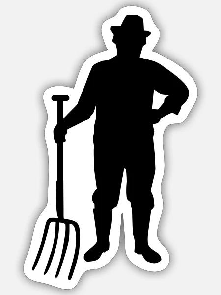 Bauer - Sticker Größe S (10 x 10 cm) - Mattweiß