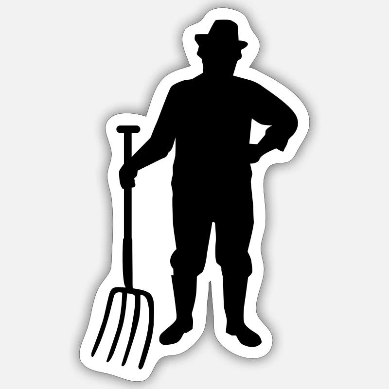 Bauer - Sticker Größe S (10 x 10 cm) - Mattweiß