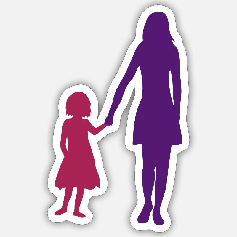 mutter muttertag mama und tochter muttertag kind m Sticker Größe S (10 x 10 cm)