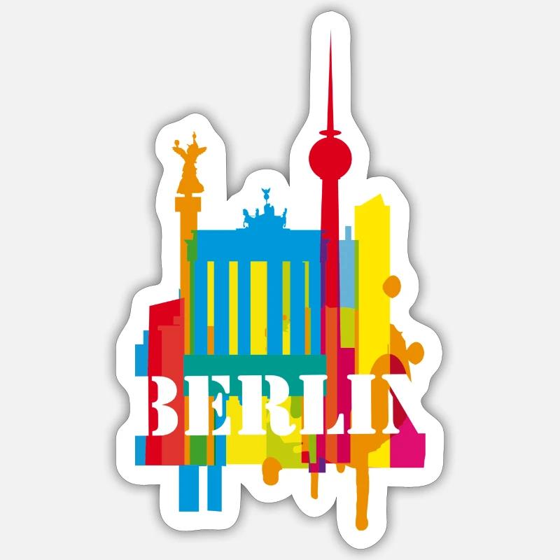 Berlin Graffiti - Sticker Größe S (10 x 10 cm) - Mattweiß