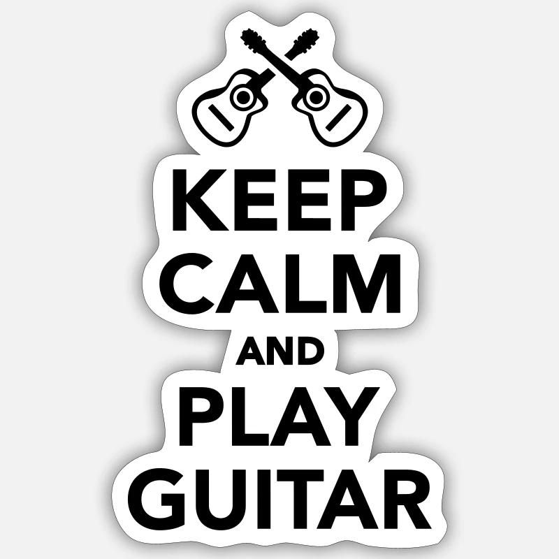Keep calm and Play guitar Sticker taille S (10 x 10 cm)