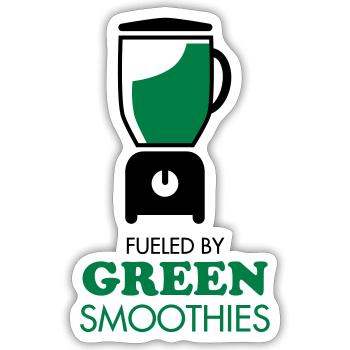 Fueled By Green Smoothies - Sticker Größe S (10 x 10 cm) - Mattweiß - Vorne