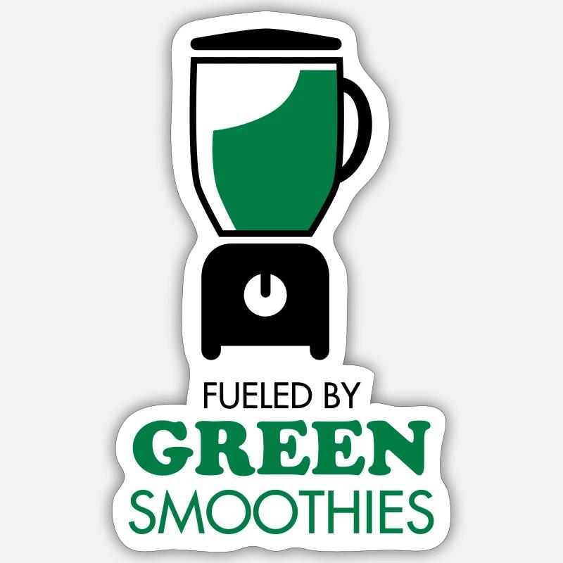 Fueled By Green Smoothies - Sticker size S (10 x 10 cm) - white matte