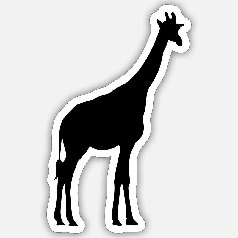 girafe - Sticker taille S (10 x 10 cm) - blanc mat
