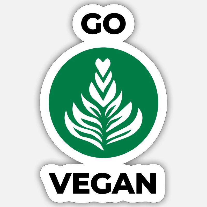 go vegan - Sticker size S (10 x 10 cm) - white matte