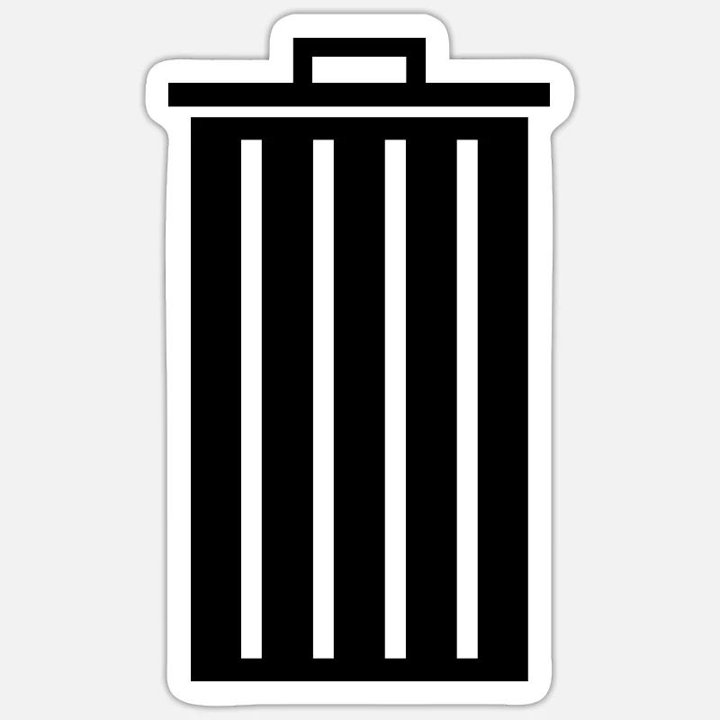 Garbage can Trash can Recycle Bin Sticker size S (10 x 10 cm)