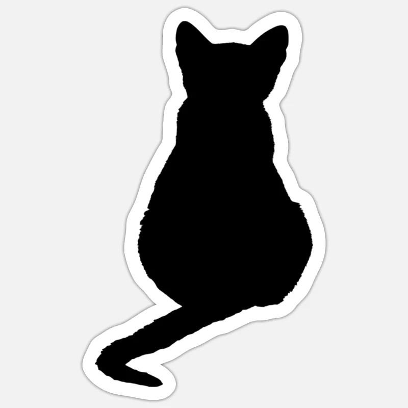 Katze Kätzchen Katzenshirt Geschenk - Sticker Größe S (10 x 10 cm) - Mattweiß