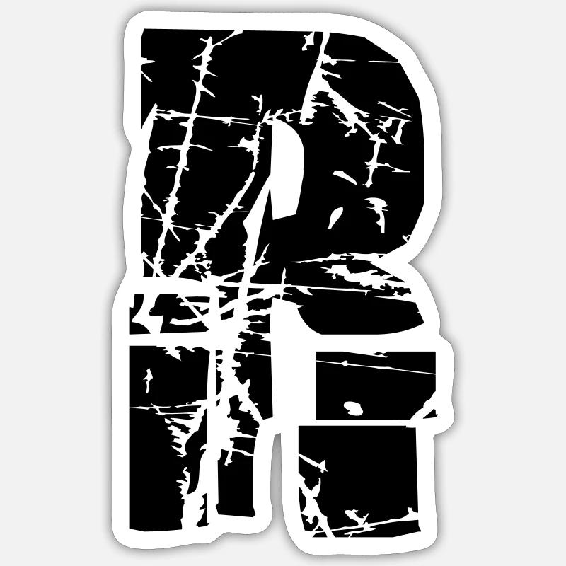 Lettre R - Sticker taille S (10 x 10 cm) - blanc mat