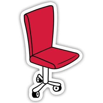 stuhl mit rollen drehstuhl chefsessel gamer sitz c - Sticker Größe S (10 x 10 cm) - Mattweiß - Vorne