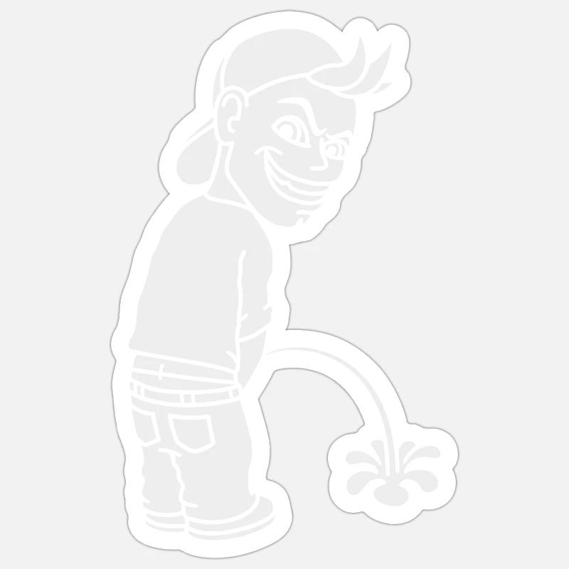 Pee Boy (white) Sticker size S (10 x 10 cm)