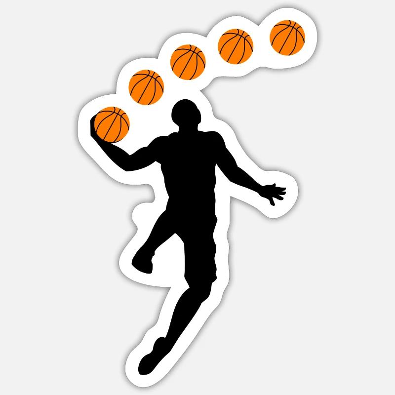Basketteurs - Sticker taille S (10 x 10 cm) - blanc mat