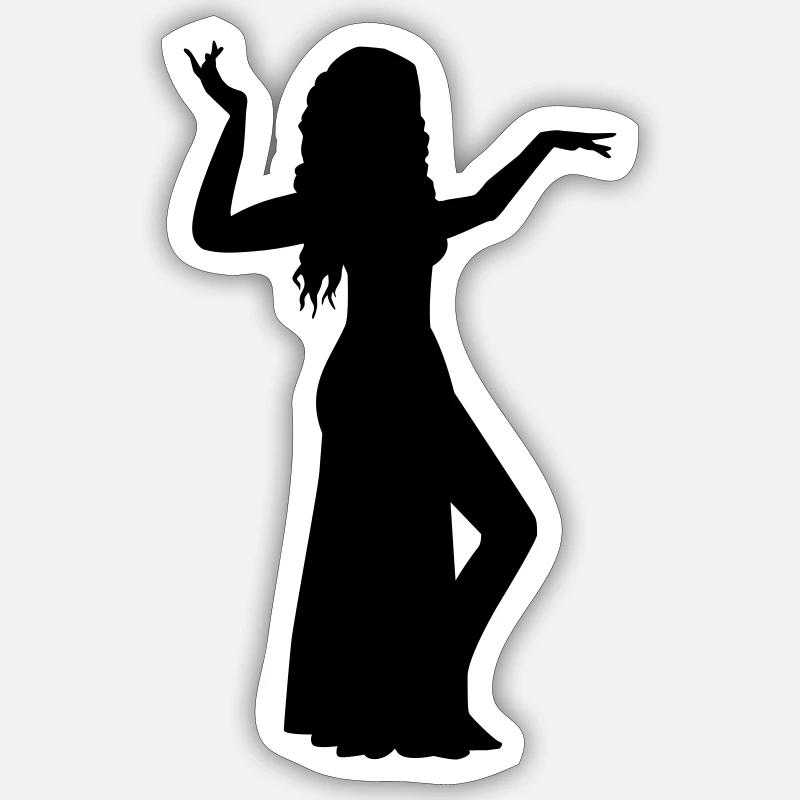 Belly dance - Sticker taille S (10 x 10 cm) - blanc mat