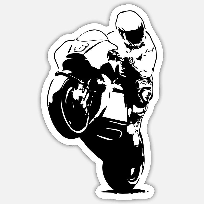 Moto-GP Racing - Sticker Größe S (10 x 10 cm) - Mattweiß