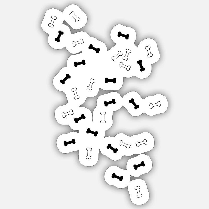Dog bone - Sticker size S (10 x 10 cm) - white matte