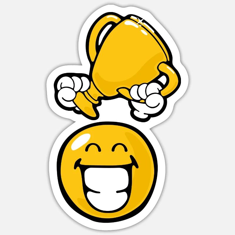 Smiley Winner - Sticker size S (10 x 10 cm) - white matte