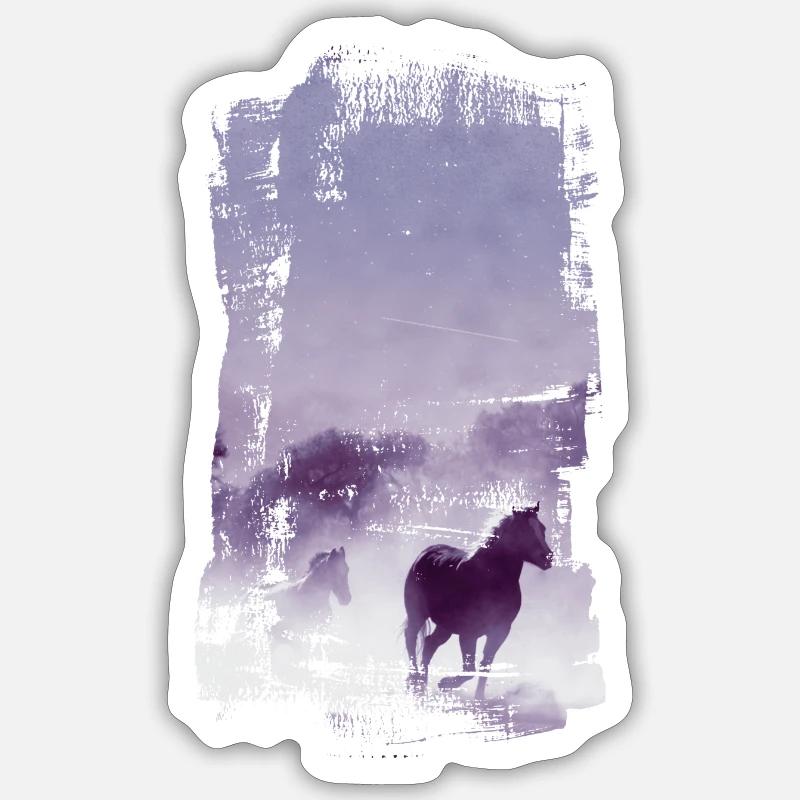 Pferde - Sticker Größe S (10 x 10 cm) - Mattweiß