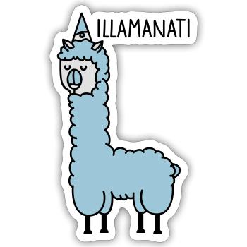 Lama - Illuminatii - Sticker Größe S (10 x 10 cm) - Mattweiß - Vorne