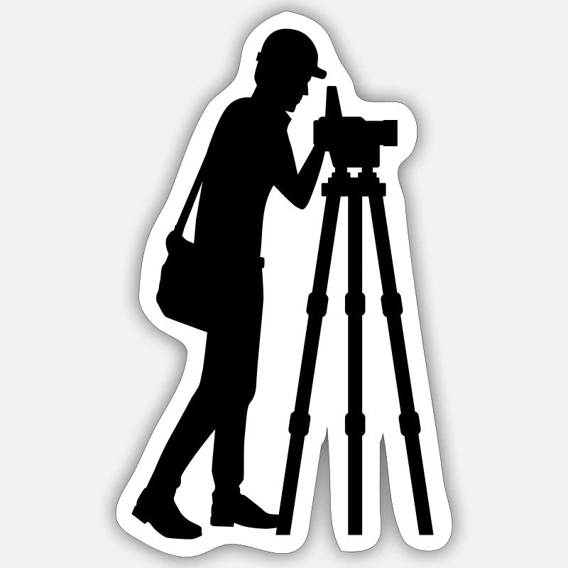 Géomètre - Sticker taille S (10 x 10 cm) - blanc mat