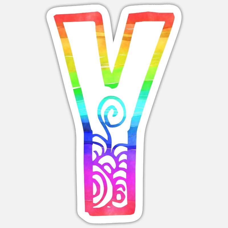 rainbow y - Sticker size S (10 x 10 cm) - white matte