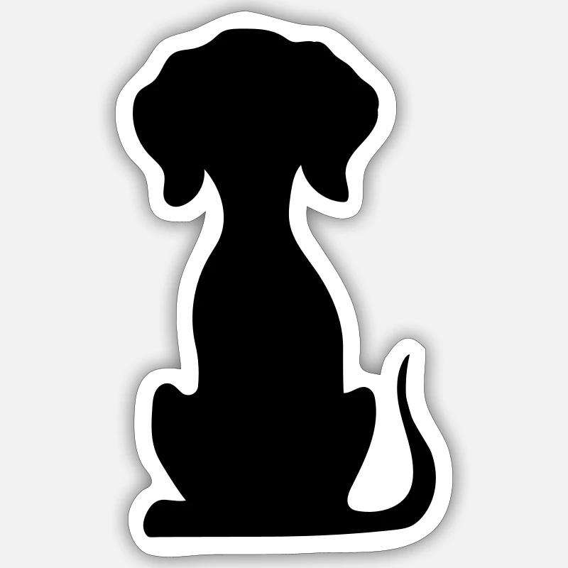 hund - Sticker Größe S (10 x 10 cm) - Mattweiß