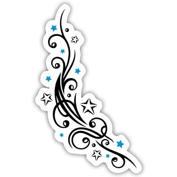 Tribal Tattoo mit vielen Sternen, stars - Sticker Größe S (10 x 10 cm) - Mattweiß - Vorne