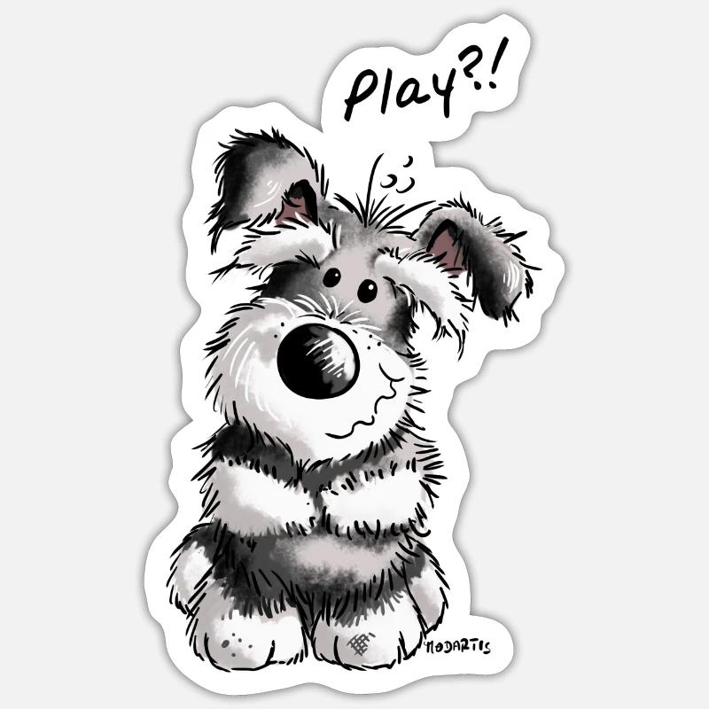 Play Schnauzer Sticker Größe S (10 x 10 cm)