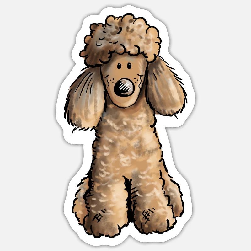 Mignon Caniche - Chien - Chiens - Sticker taille S (10 x 10 cm) - blanc mat