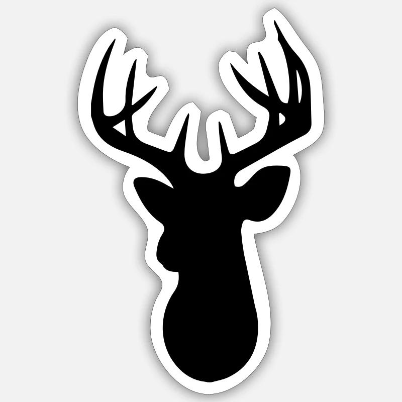 Stag Head Sticker taille S (10 x 10 cm)