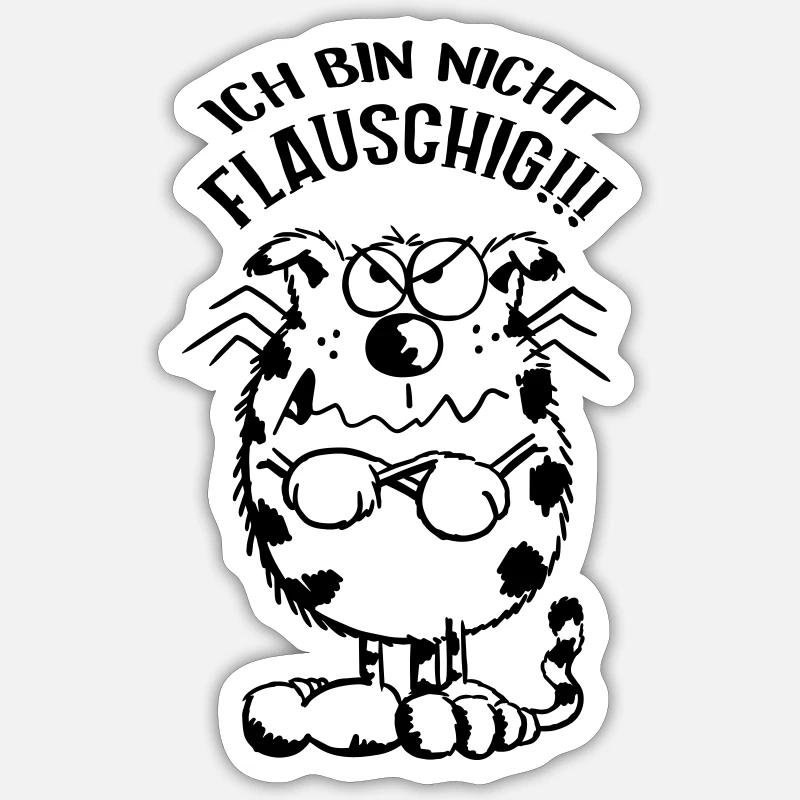 Ich bin nicht flauschig Katze - Comic Sticker Größe S (10 x 10 cm)