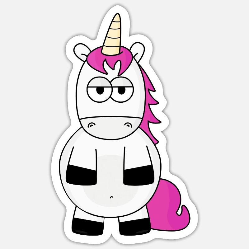 Licorne - Sticker taille S (10 x 10 cm) - blanc mat