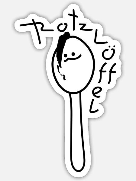 Frecher Löffel - Sticker Größe S (10 x 10 cm) - Mattweiß