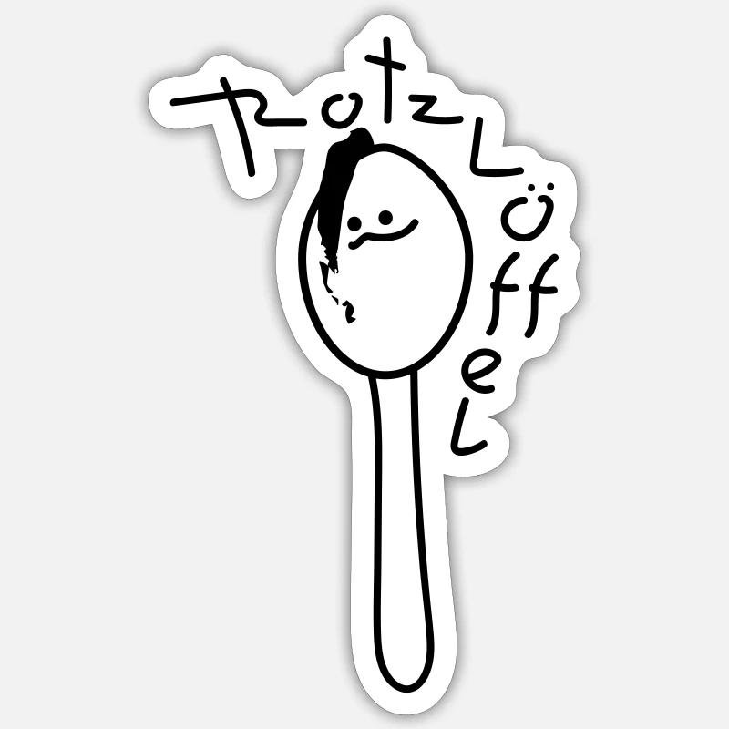 Frecher Löffel - Sticker Größe S (10 x 10 cm) - Mattweiß