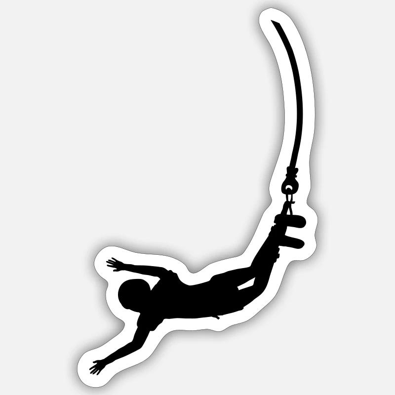 Bungee Jumping - Sticker Größe S (10 x 10 cm) - Mattweiß