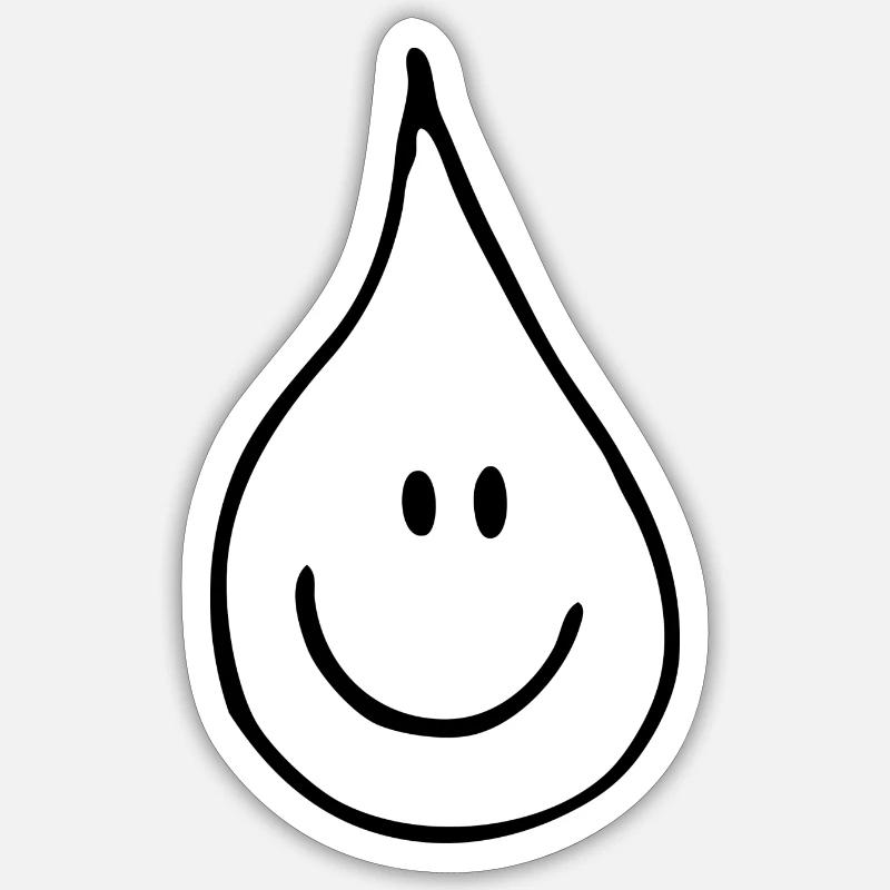 gouttes de bonne humeur - Sticker taille S (10 x 10 cm) - blanc mat