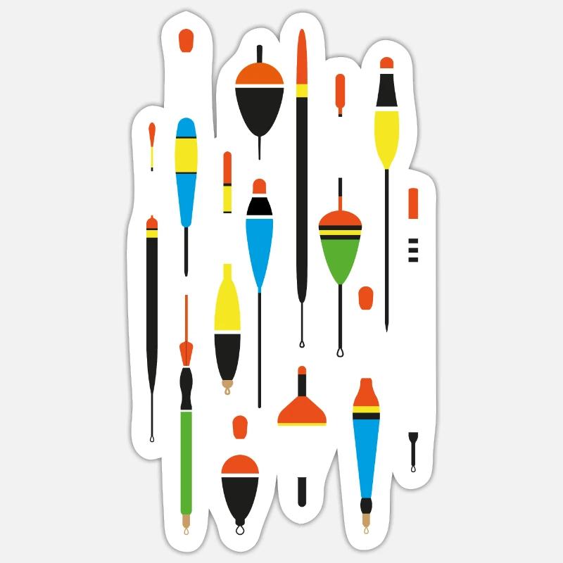 Pose, Schwimmer - Angeln - Anglergeschenk - Sticker Größe S (10 x 10 cm) - Mattweiß