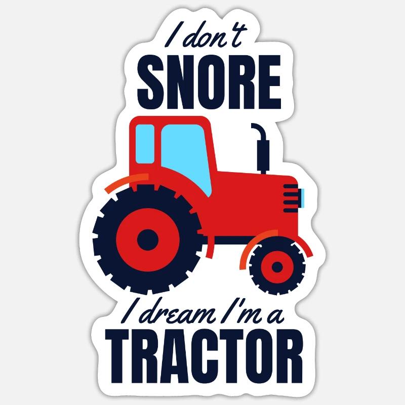 tracteur - Sticker taille S (10 x 10 cm) - blanc mat