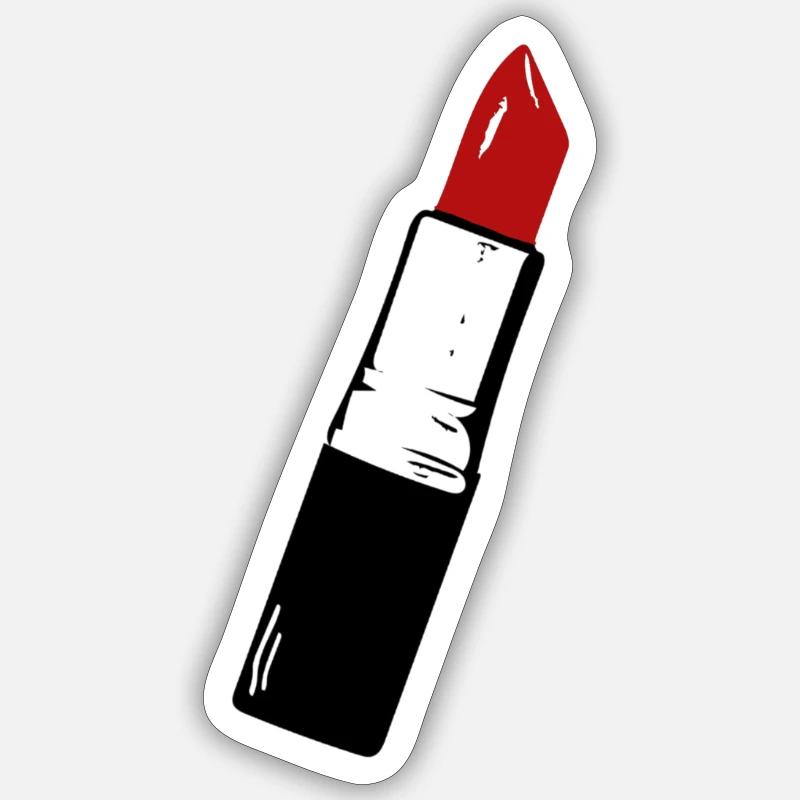 Lipstick lipstick Red lips - Sticker size S (10 x 10 cm) - white matte