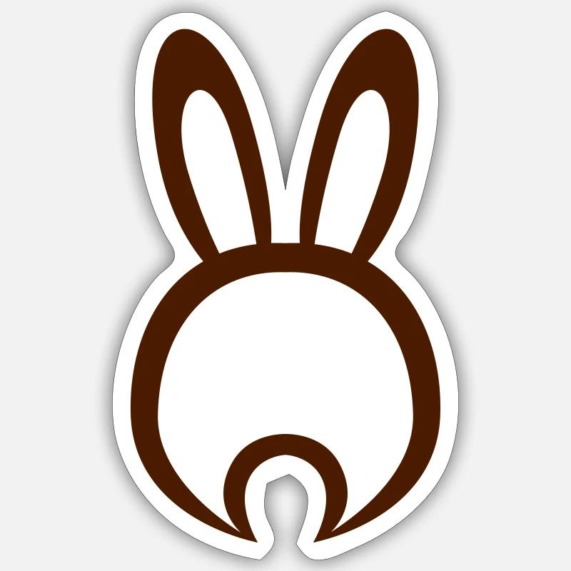 Easter bunny from behind - Sticker size S (10 x 10 cm) - white matte