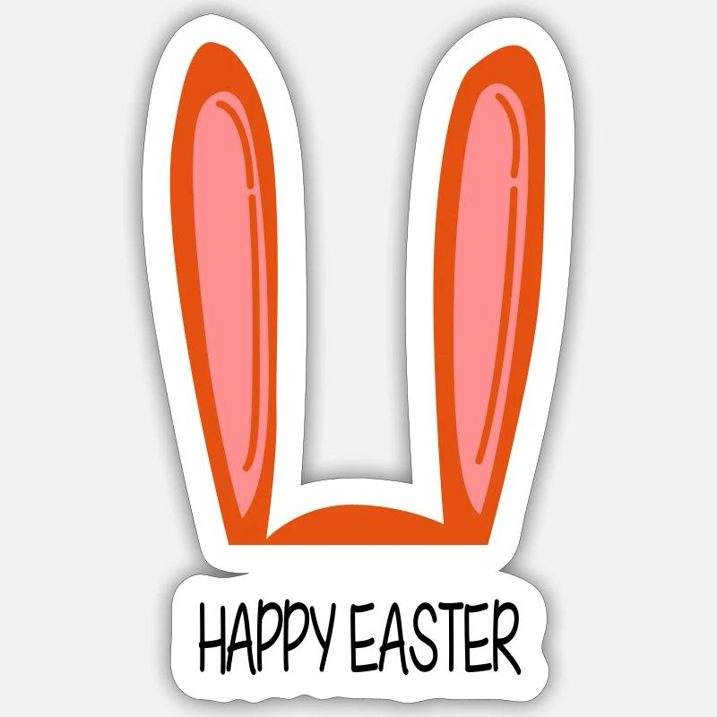 Joyeuses Pâques - Sticker taille S (10 x 10 cm) - blanc mat