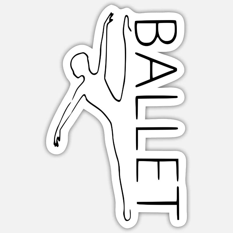 BALLET - Sticker size S (10 x 10 cm) - white matte