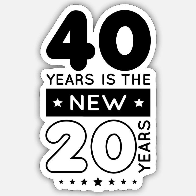 Anniversaire 40 ans - Sticker taille S (10 x 10 cm) - blanc mat