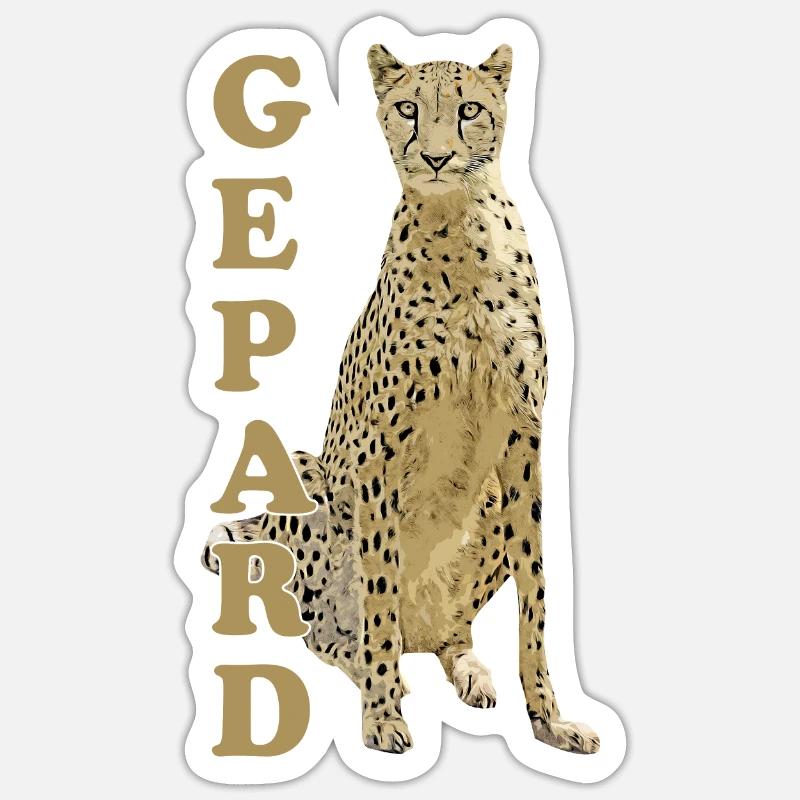 Gepard - Sticker Größe S (10 x 10 cm) - Mattweiß