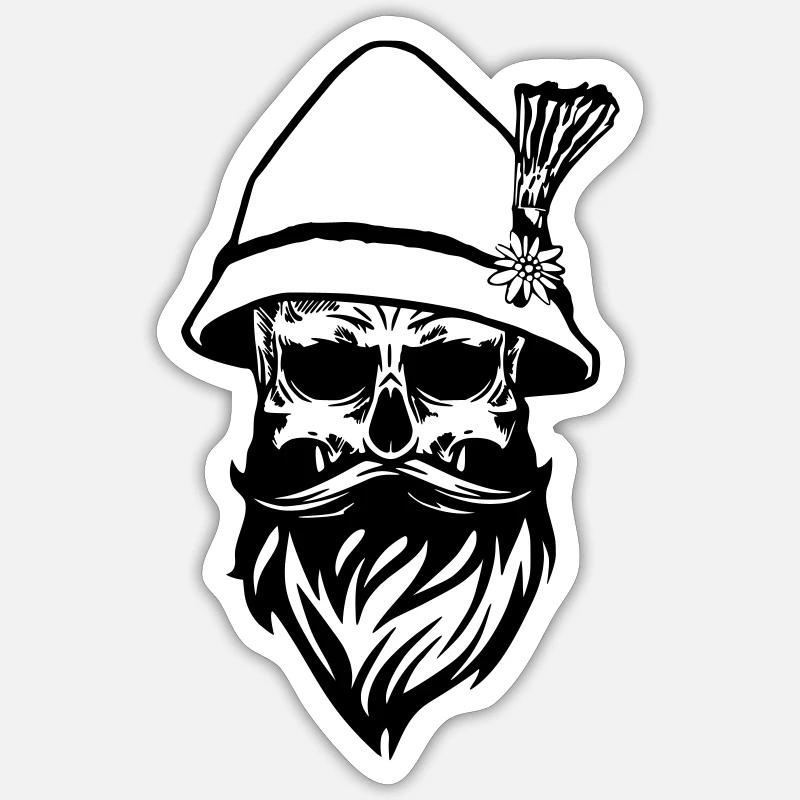Hallodri noir blanc - Sticker taille S (10 x 10 cm) - blanc mat