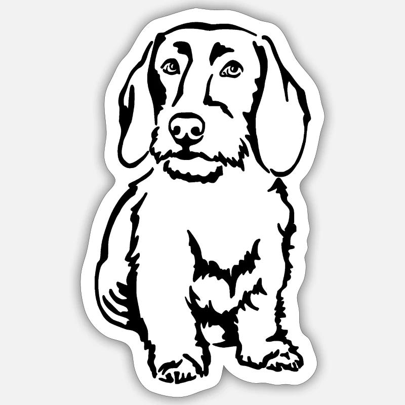 Dackel Sticker Größe S (10 x 10 cm)